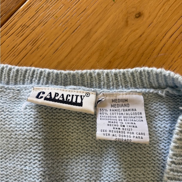 90’s VTG capacity cotton/wool knit blend vest golf/tennis character medium - Picture 5 of 6